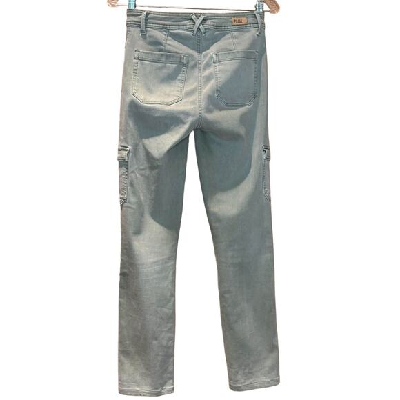 Women's Paige Hoxton Ankle Skinny Cargo Style Jeans Pants Sage Green Size 25 - Picture 2 of 6